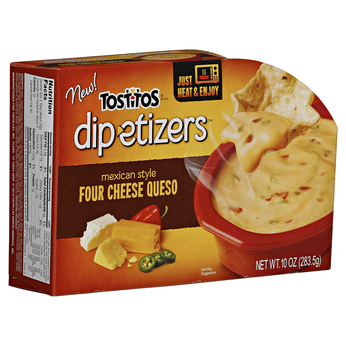 slide 2 of 9, Tostitos Dip-etizers Four Cheese Queso, 10 oz