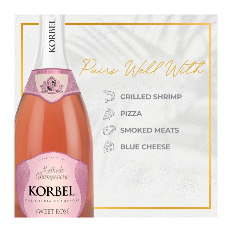 slide 4 of 11, Korbel Sweet Rosé Wine - 750ml Bottle, 750 ml