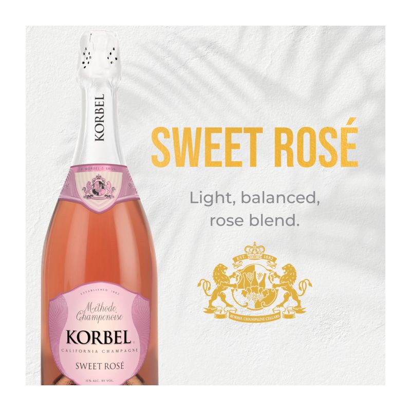 slide 8 of 11, Korbel Sweet Rosé Wine - 750ml Bottle, 750 ml