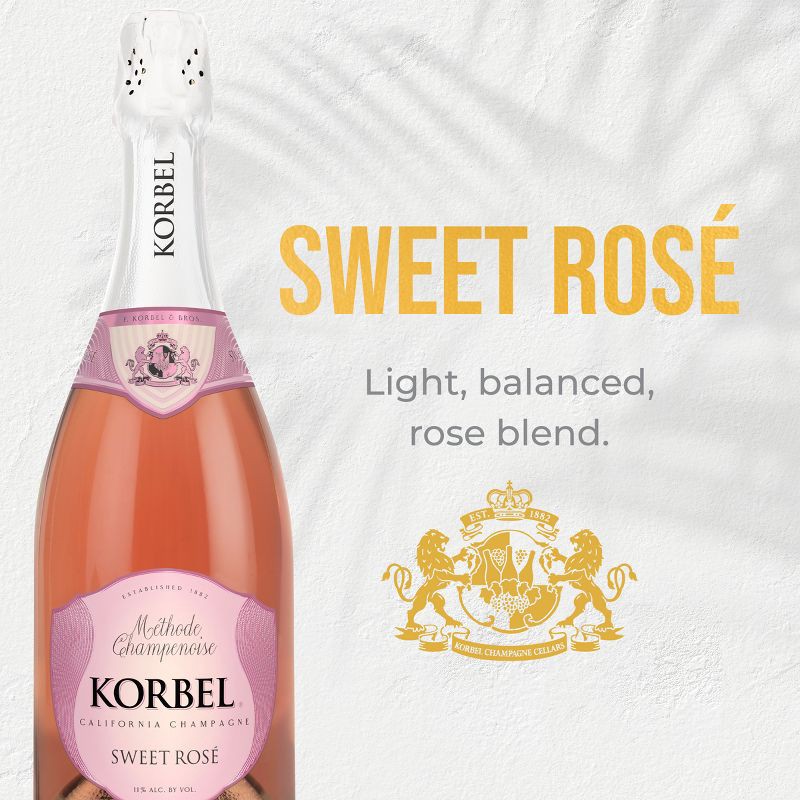 slide 8 of 10, Korbel Sweet Rosé Wine - 750ml Bottle, 750 ml