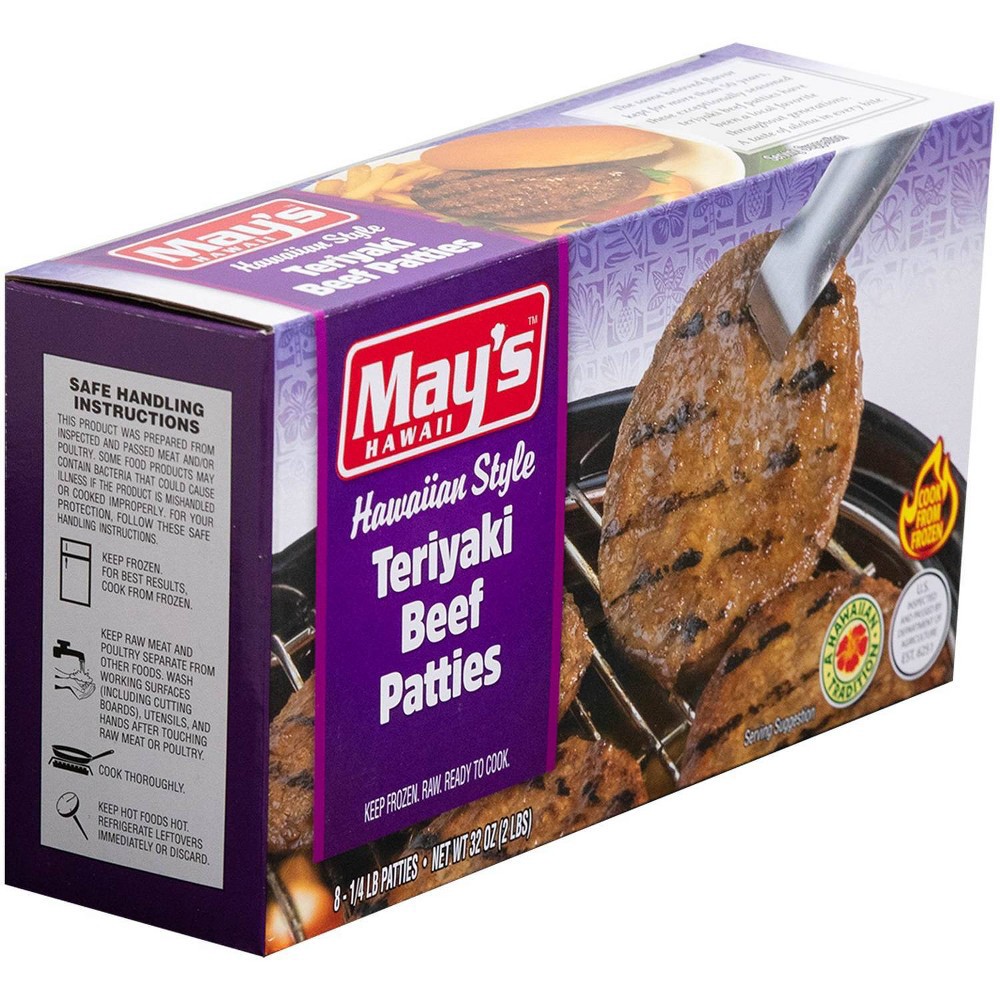 May's Hawaiian Style Teriyaki Beef Patties Frozen 32oz/8ct 8 ct; 32
