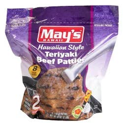 May's Hawaiian Style Teriyaki Beef Burger Patties - Frozen - 32oz/8ct
