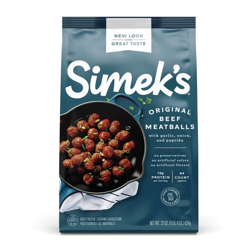 slide 1 of 5, SIMEK's Original Beef Meatballs - Frozen - 22oz, 22 oz