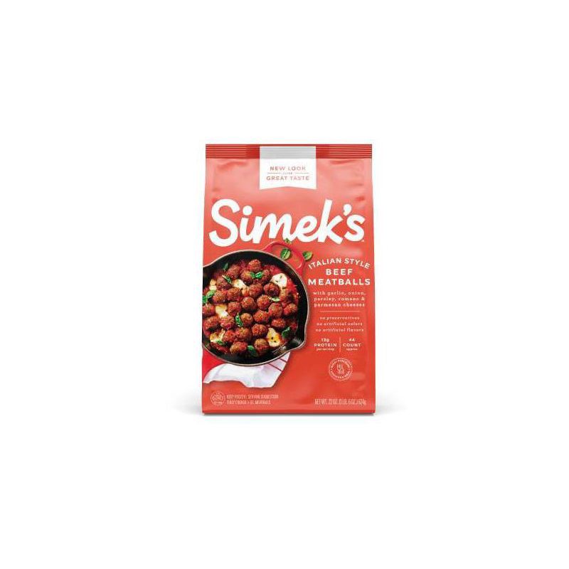 slide 1 of 5, SIMEK's Italian Style Beef Meatballs - Frozen - 22oz, 22 oz