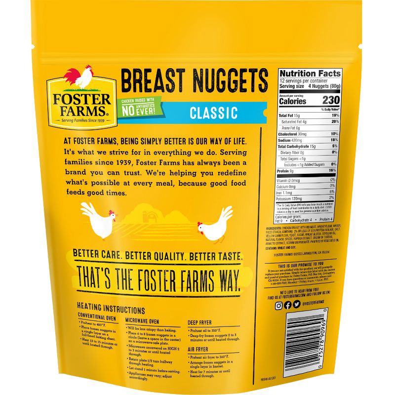 slide 13 of 14, Foster Farms Chicken Breast Nuggets - Frozen - 33.6oz, 33.6 oz