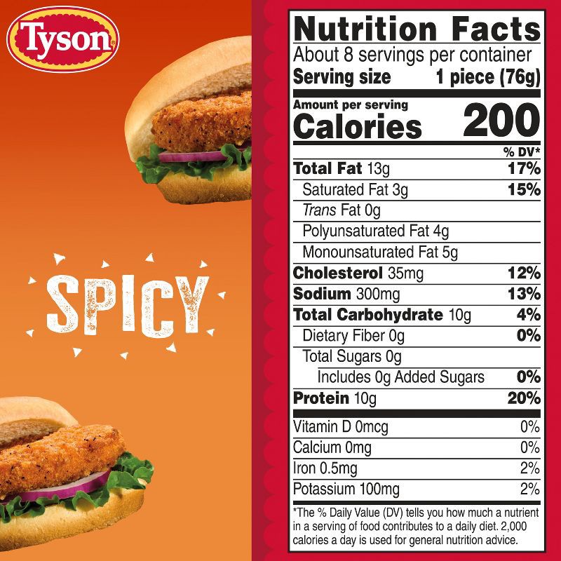 slide 8 of 12, Tyson Spicy Chicken Patties - Frozen - 23oz, 23 oz