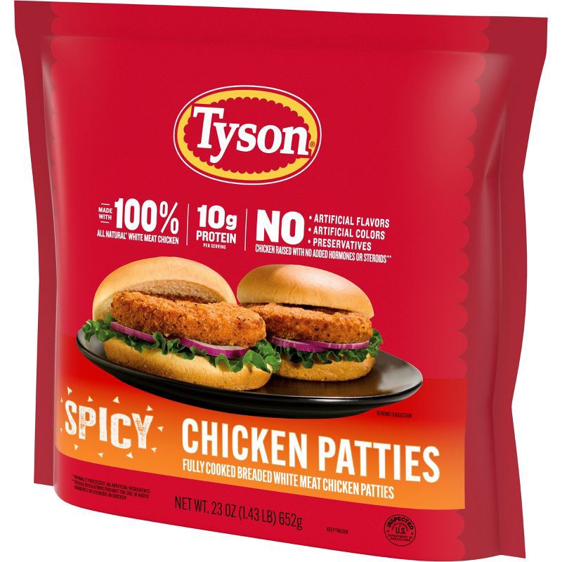 slide 10 of 12, Tyson Spicy Chicken Patties - Frozen - 23oz, 23 oz