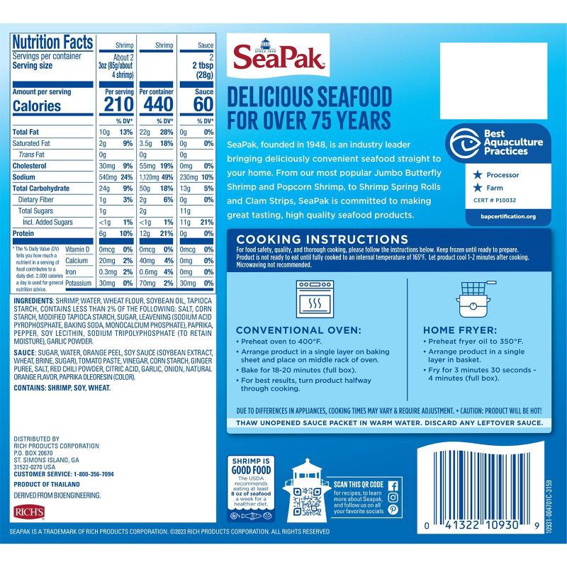 slide 2 of 8, Sea Pak SeaPak Tempura Shrimp in Crispy Coating - Frozen - 8.2oz, 8.2 oz