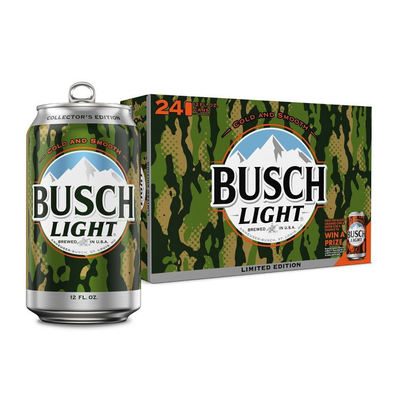 slide 1 of 7, Busch Light American Lager Beer - 24pk/12 fl oz Cans, 24 ct; 12 fl oz