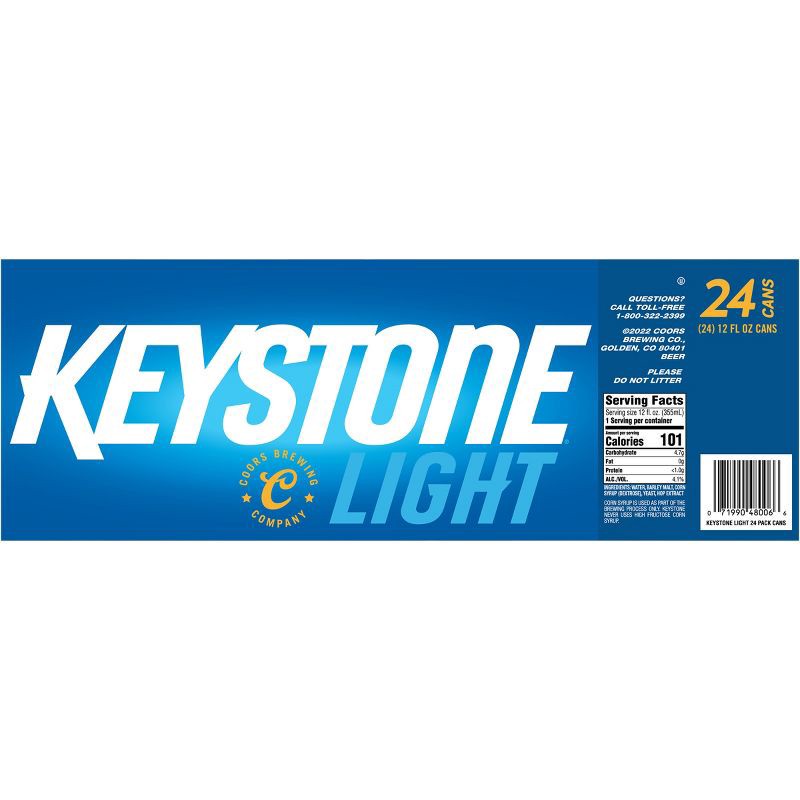 slide 8 of 8, Keystone Light Beer - 24pk/12 fl oz Cans, 24 ct; 12 fl oz