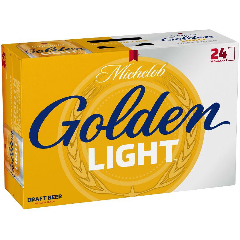 slide 2 of 7, Michelob Golden Draft Michelob Golden Light Draft Beer - 24pk/12 fl oz Cans, 24 ct; 12 fl oz