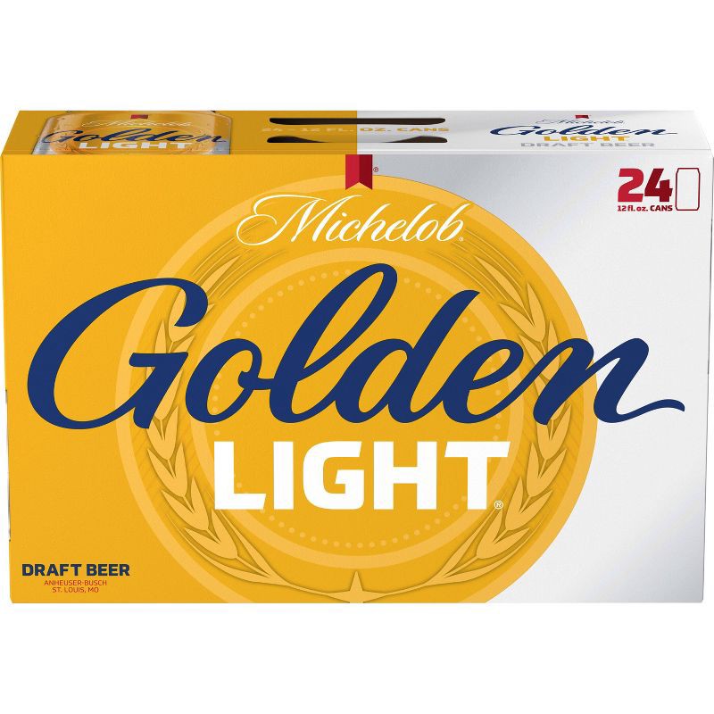 slide 4 of 6, Michelob Golden Draft Michelob Golden Light Draft Beer - 24pk/12 fl oz Cans, 24 ct; 12 fl oz