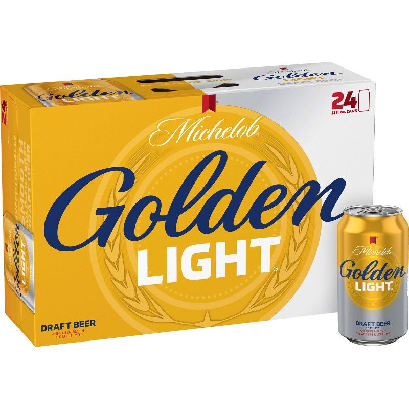 slide 1 of 6, Michelob Golden Draft Michelob Golden Light Draft Beer - 24pk/12 fl oz Cans, 24 ct; 12 fl oz