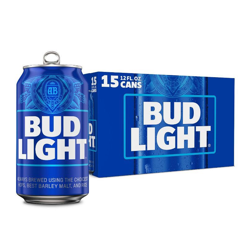 slide 1 of 11, Bud Light Beer - 15pk/12 fl oz Cans, 15 ct; 12 fl oz