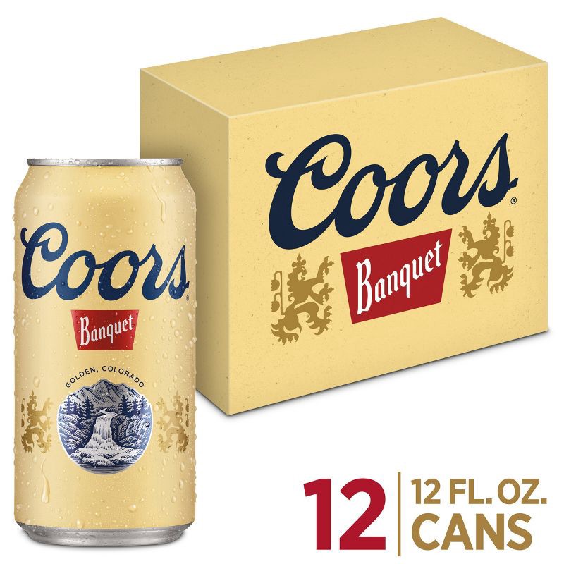 slide 1 of 7, Coors Banquet Lager Beer - 12pk/12 fl oz Cans, 12 ct; 12 fl oz