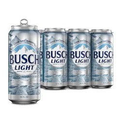 Busch Light American Lager Beer - 6pk/16 fl oz Cans