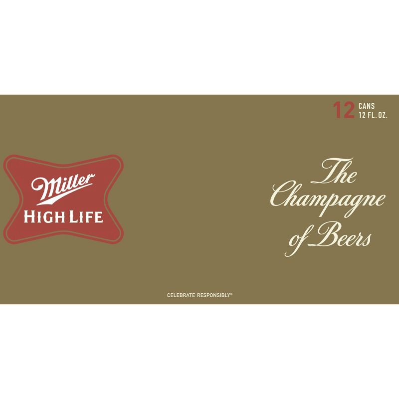 slide 8 of 9, Miller High Life Beer - 12pk/12 fl oz Cans, 12 ct; 12 fl oz