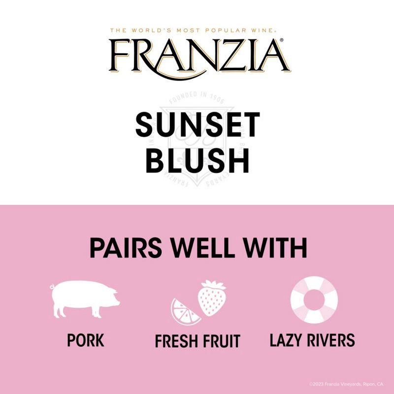 slide 6 of 8, Franzia Sunset Blush Rose Wine - 3L Box, 3 liter