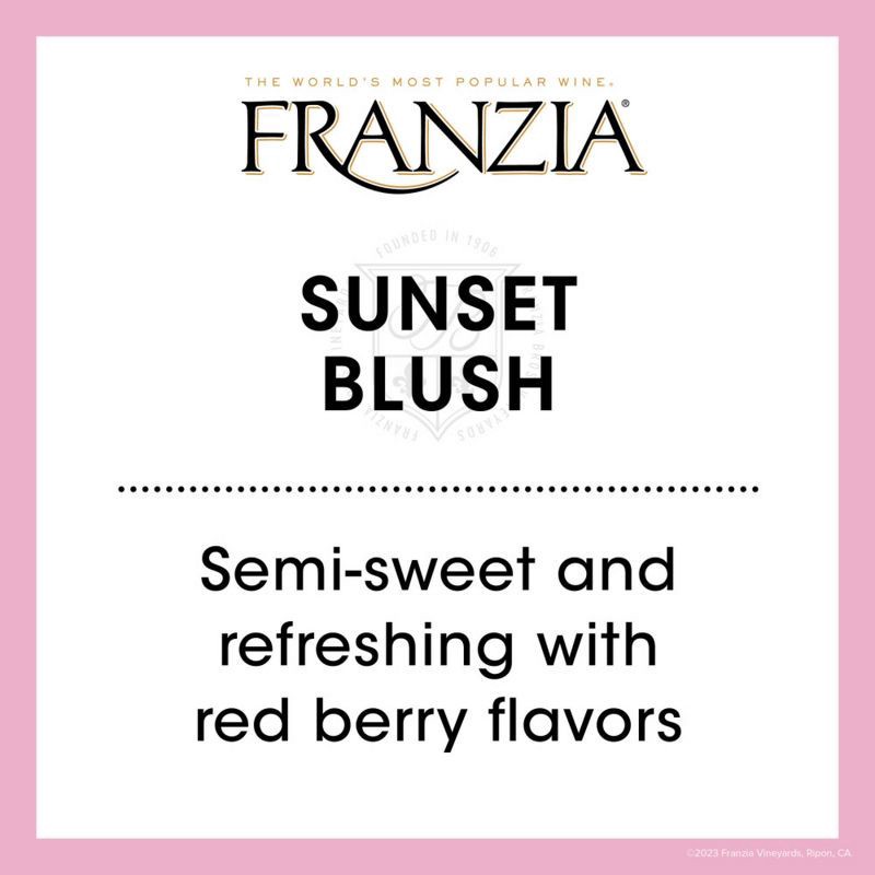 slide 4 of 8, Franzia Sunset Blush Rose Wine - 3L Box, 3 liter