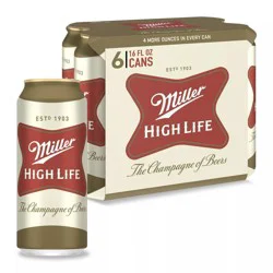Miller High Life Beer - 6pk/16 fl oz Cans