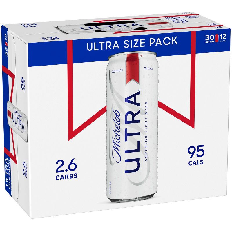 slide 8 of 10, Michelob ULTRA Superior Light American Lager Beer - 30pk/12 fl oz Cans, 30 ct; 12 fl oz