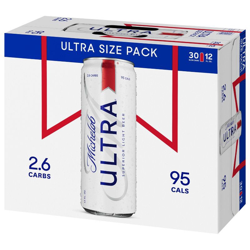 slide 10 of 10, Michelob ULTRA Superior Light American Lager Beer - 30pk/12 fl oz Cans, 30 ct; 12 fl oz