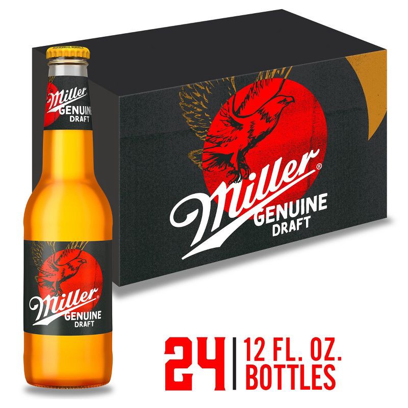slide 1 of 9, Miller Genuine Draft Beer - 24pk/12 fl oz Bottles, 12 fl oz