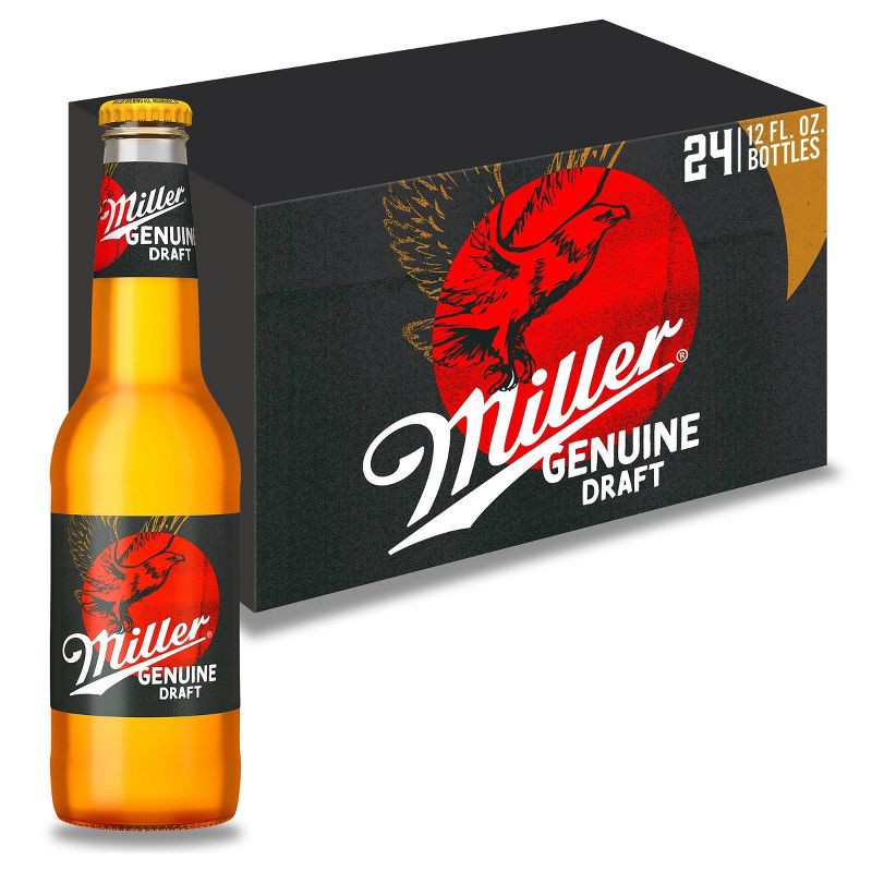 slide 1 of 5, Miller Genuine Draft Lager Beer Bottle, 12 fl oz