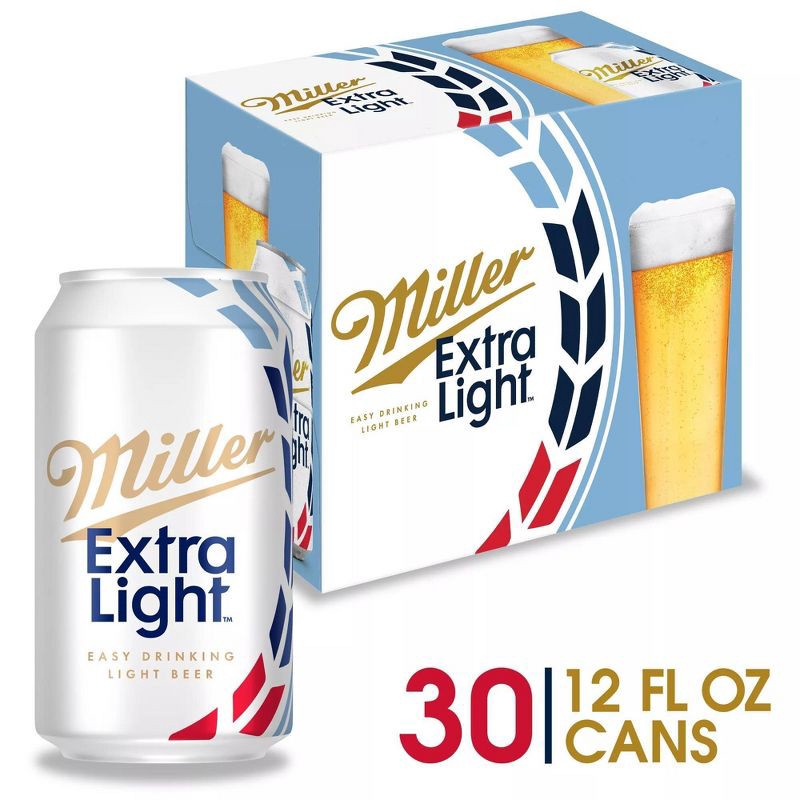 slide 1 of 14, Miller Extra Light Beer - 30pk/12 fl oz Cans, 30 ct, 12 fl oz