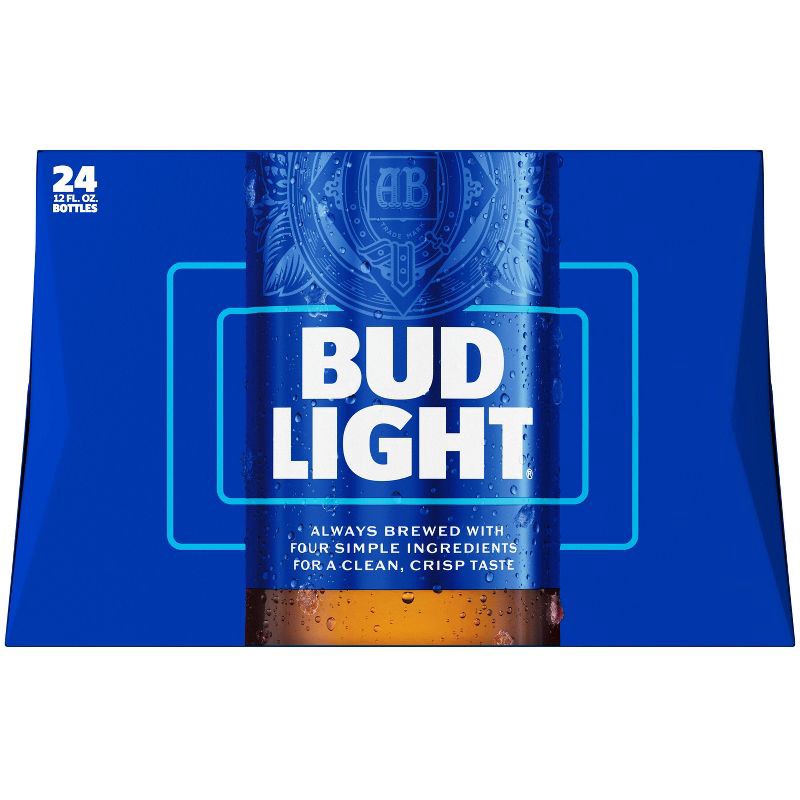 slide 9 of 13, Bud Light American Lager Beer - 24pk/12 fl oz Bottles, 24 ct; 12 fl oz