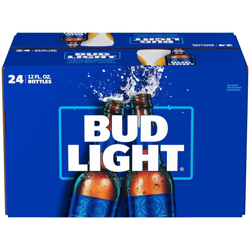 slide 11 of 13, Bud Light American Lager Beer - 24pk/12 fl oz Bottles, 24 ct; 12 fl oz