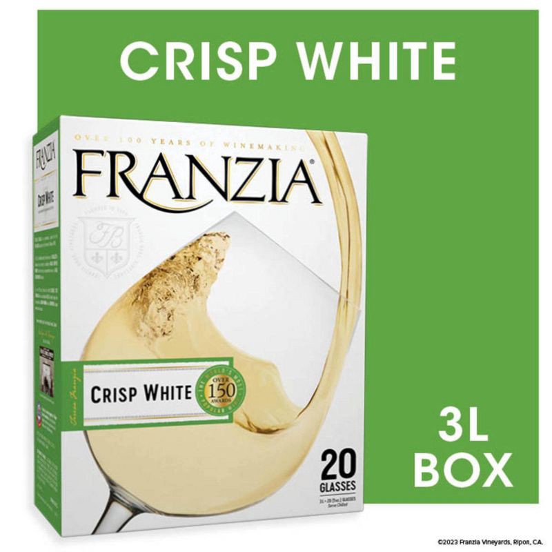 slide 3 of 8, Franzia Crisp White Wine - 3L Box, 3 liter