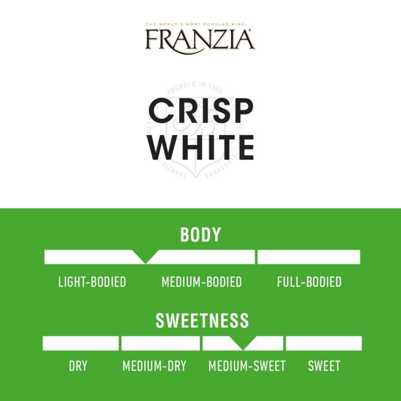 slide 4 of 8, Franzia Crisp White Wine - 3L Box, 3 liter