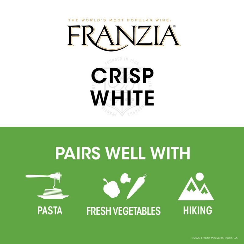 slide 6 of 8, Franzia Crisp White Wine - 3L Box, 3 liter