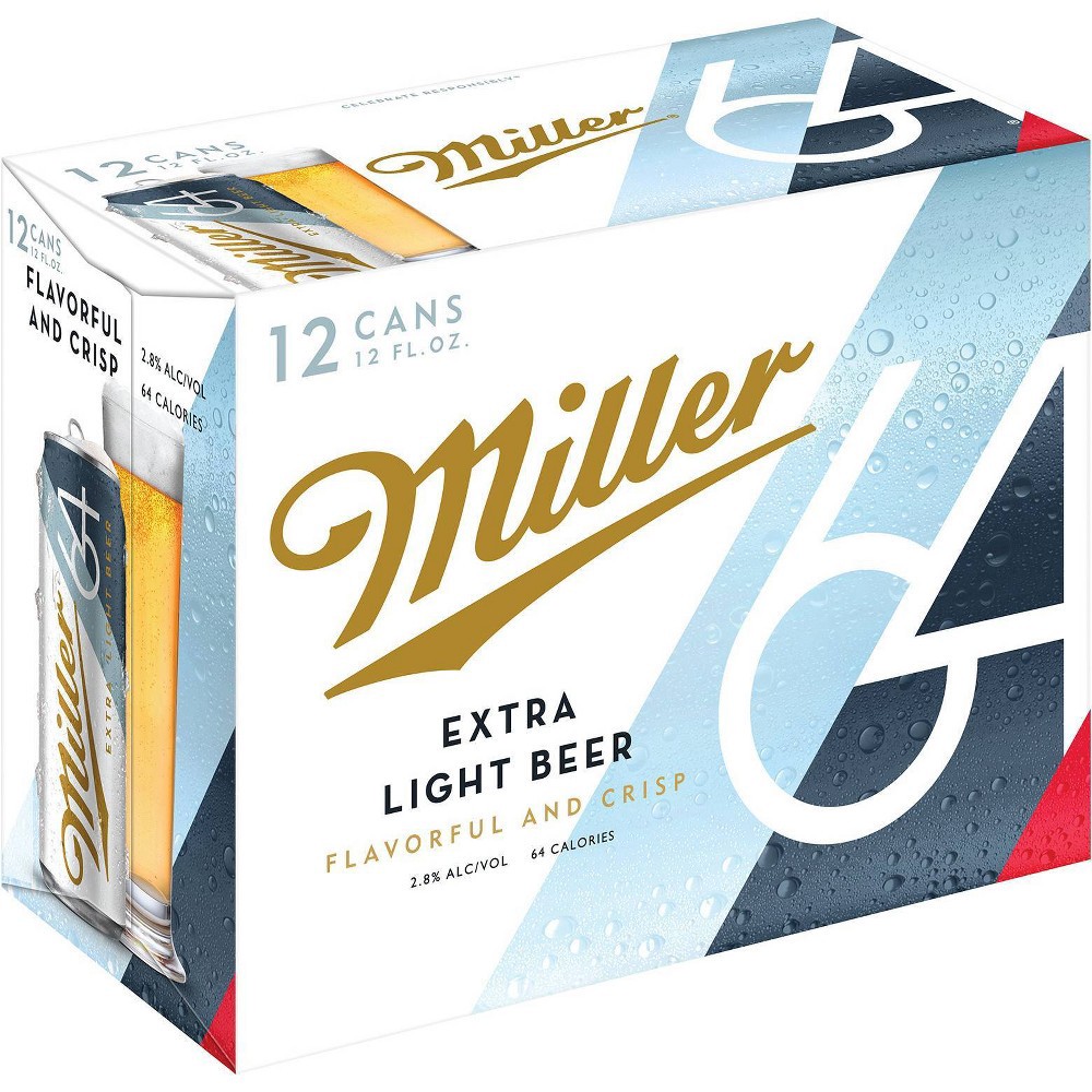 slide 4 of 4, Miller 64 Light Beer - 12pk/12 fl oz Cans, 12 ct; 12 fl oz