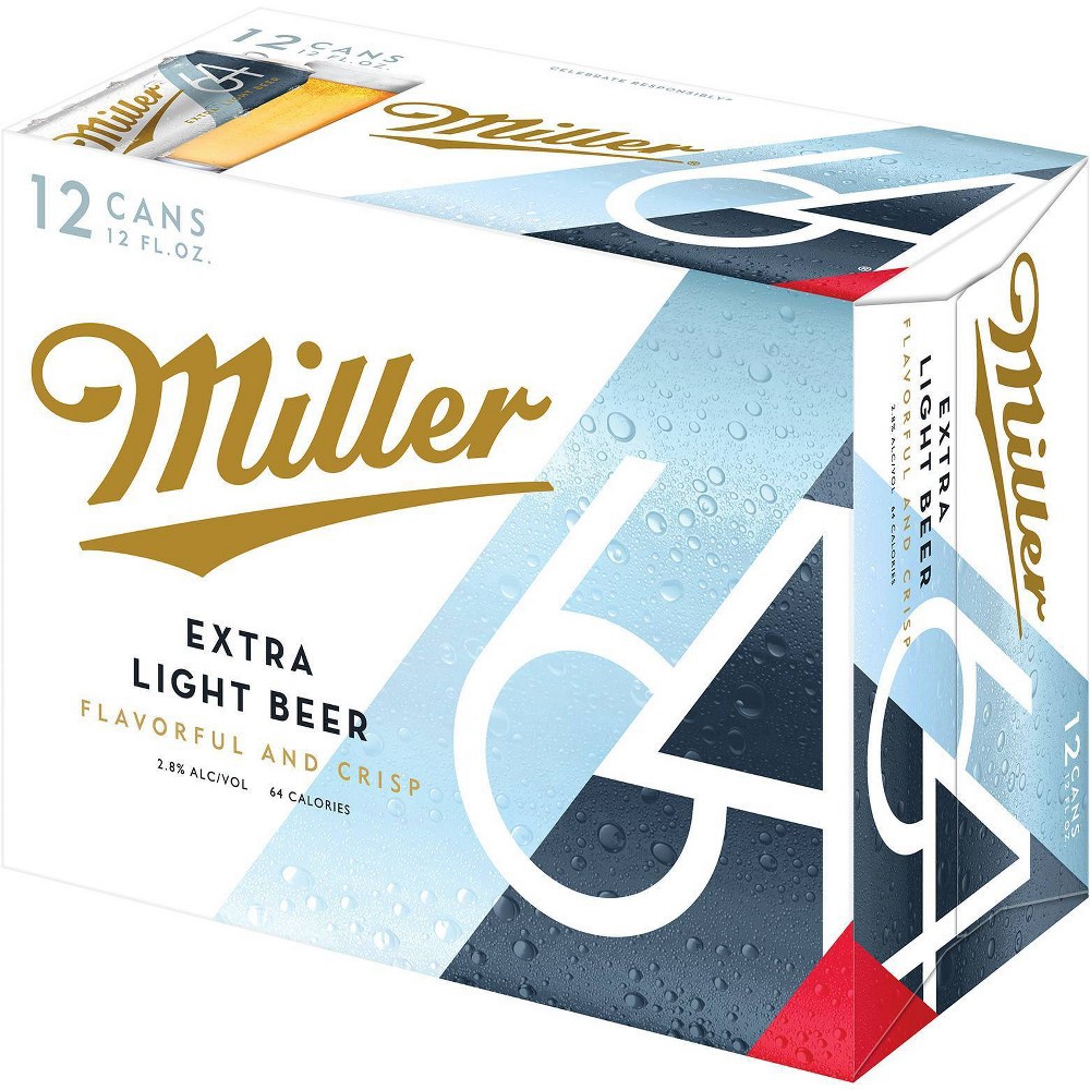 slide 2 of 4, Miller 64 Light Beer - 12pk/12 fl oz Cans, 12 ct; 12 fl oz