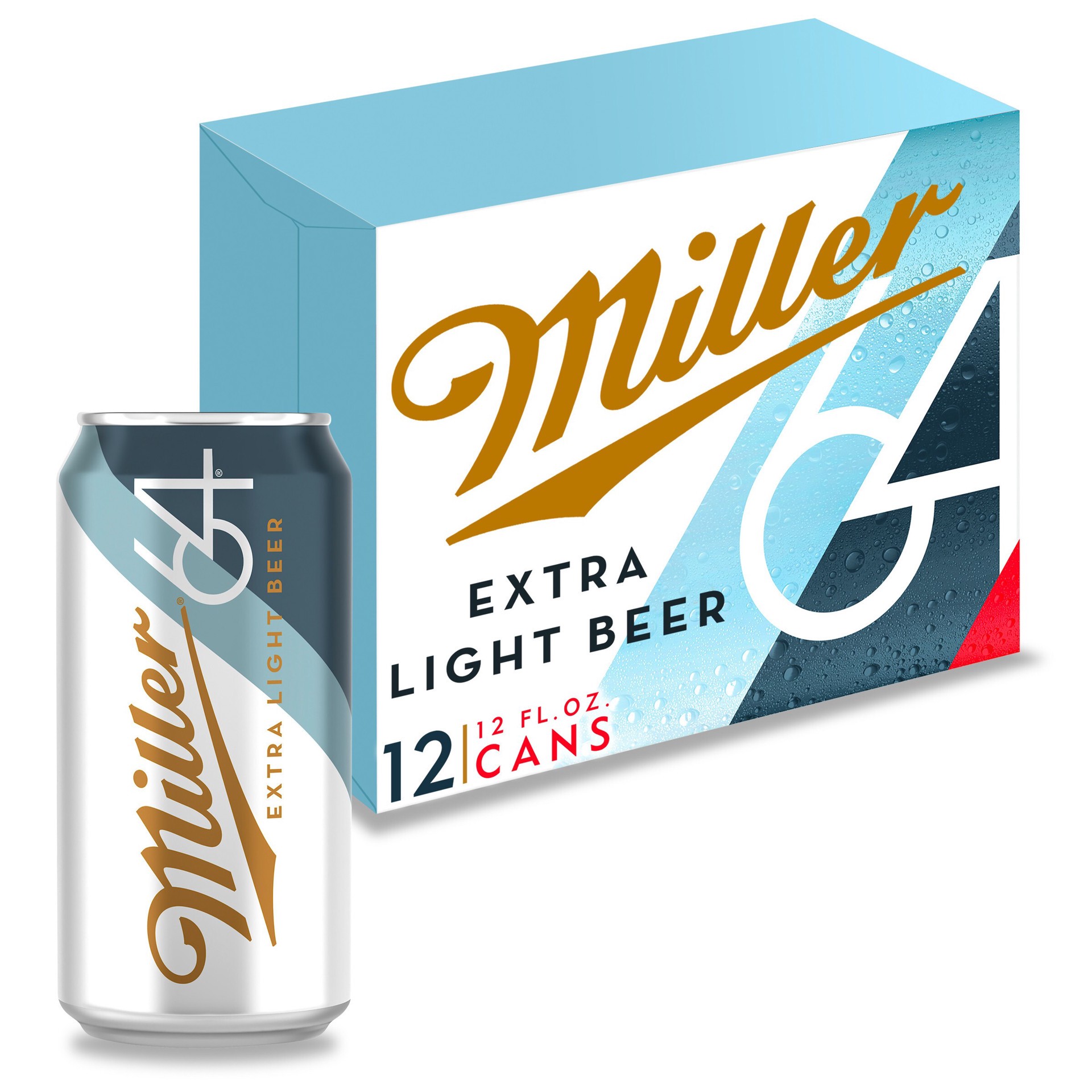 slide 1 of 4, Miller 64 Light Beer - 12pk/12 fl oz Cans, 12 ct; 12 fl oz