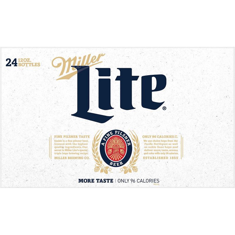 slide 7 of 9, Miller Lite Beer - 24pk/12 fl oz Bottles, 24 ct; 12 fl oz