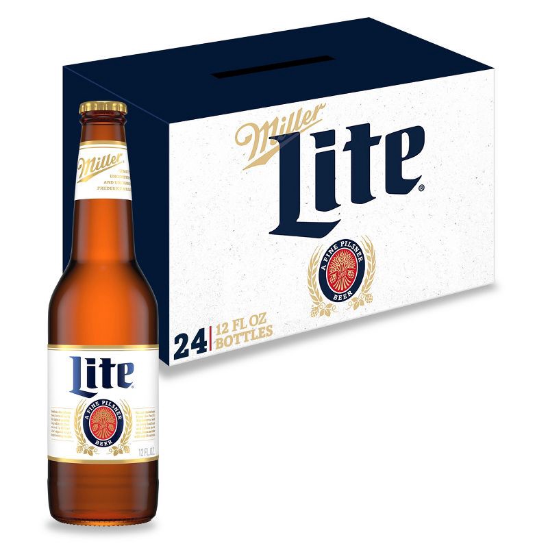 slide 1 of 9, Miller Lite Beer - 24pk/12 fl oz Bottles, 24 ct; 12 fl oz