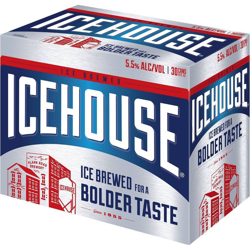 slide 2 of 9, Icehouse Ice Lager Beer - 30pk/12 fl oz Cans, 30 ct; 12 fl oz