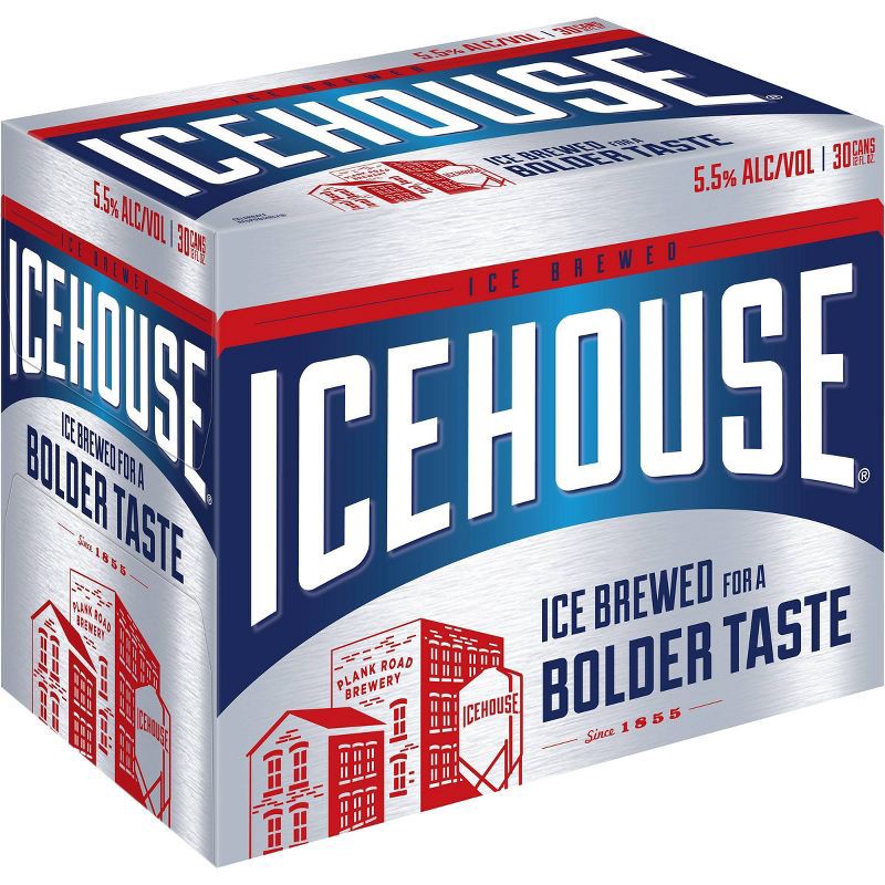 slide 1 of 9, Icehouse Ice Lager Beer - 30pk/12 fl oz Cans, 30 ct; 12 fl oz