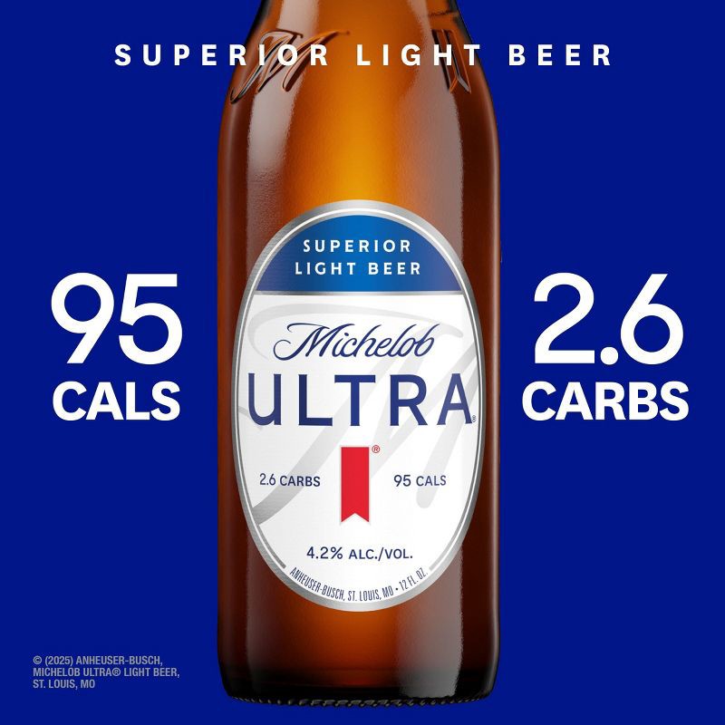 slide 3 of 11, Michelob ULTRA Superior Light American Lager Beer - 24pk/12 fl oz Bottles, 24 ct; 12 fl oz
