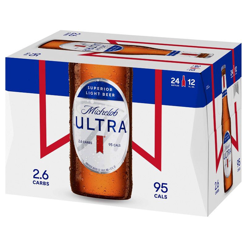 slide 7 of 9, Michelob Ultra Superior Light Beer - 24pk/12 fl oz Bottles, 24 ct; 12 fl oz