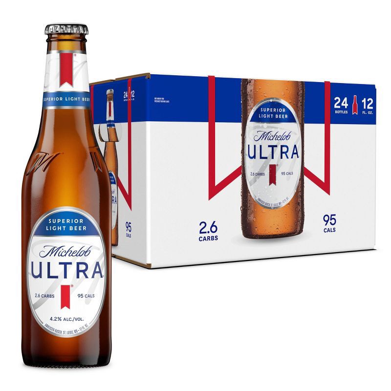 slide 1 of 9, Michelob Ultra Superior Light Beer - 24pk/12 fl oz Bottles, 24 ct; 12 fl oz