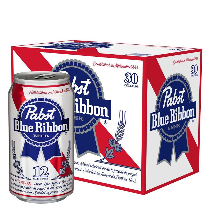slide 1 of 6, Pabst Blue Ribbon Beer - 30pk/12 fl oz Cans, 30 ct; 12 fl oz