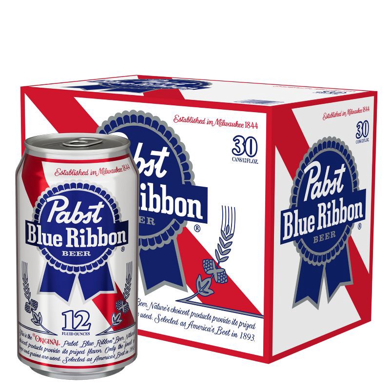slide 1 of 9, Pabst Blue Ribbon Beer - 30pk/12 fl oz Cans, 30 ct; 12 fl oz