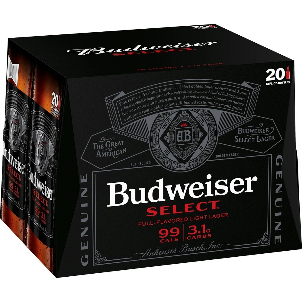 slide 2 of 3, Budweiser Select Beer, 20 ct; 12 fl oz