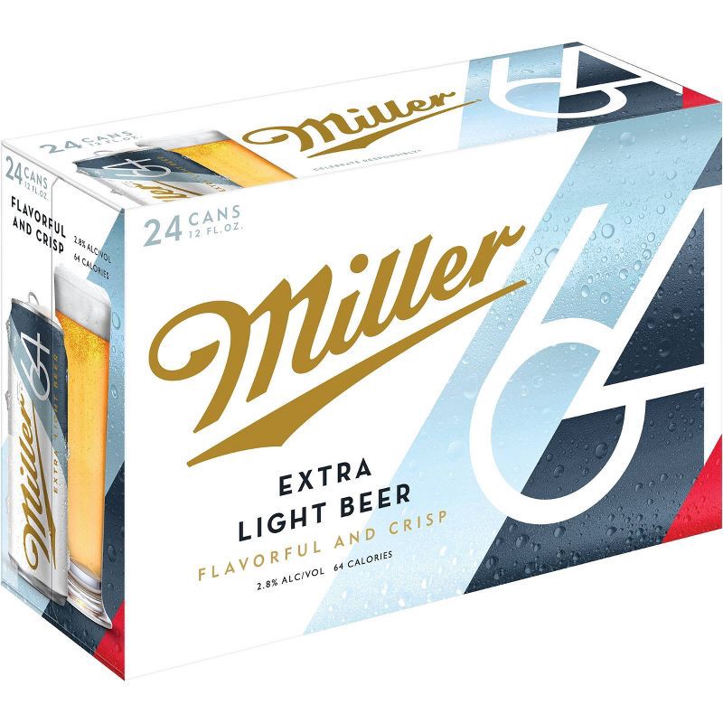 slide 2 of 4, Miller Extra Extra Light Beer - 24pk/12 fl oz Cans, 24 ct; 12 fl oz