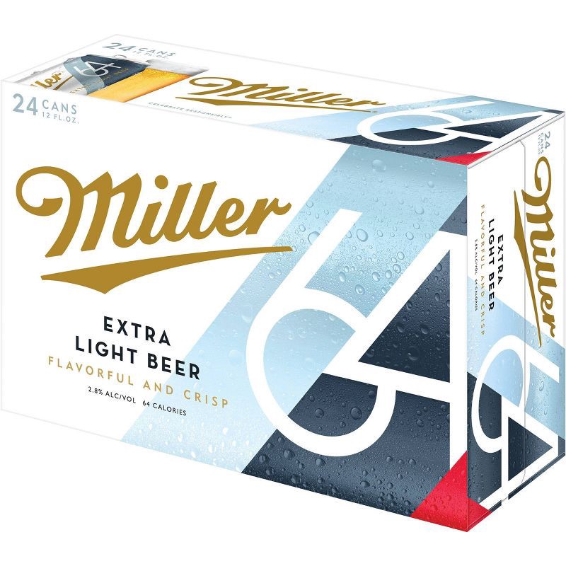 slide 4 of 4, Miller Extra Extra Light Beer - 24pk/12 fl oz Cans, 24 ct; 12 fl oz