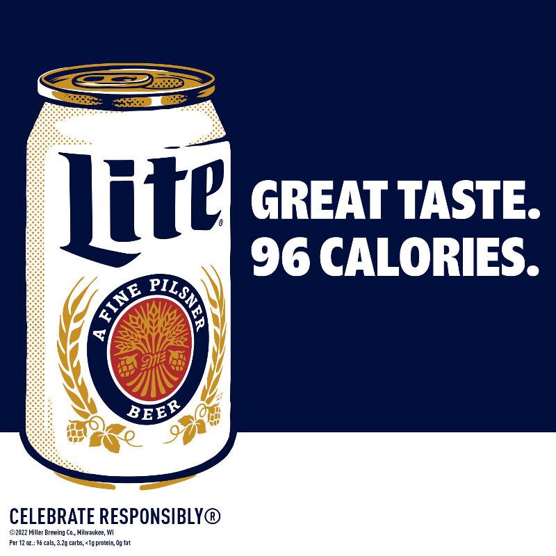 slide 3 of 7, Miller Lite Beer - 24 fl oz Can, 24 fl oz